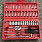 46 Pieces 1/4 inch Drive Socket Ratchet Wrench Set with Bit Socket Set Metric