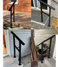 2 Steps Handrails for Outdoor Black Hand Rails Transitional