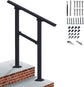 2 Steps Handrails for Outdoor Black Hand Rails Transitional