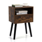 Set of 2 Wooden Nightstand End Table Sofa