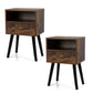 Set of 2 Wooden Nightstand End Table Sofa