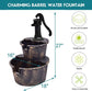 Waterfall Fountain 27" Tall 2-Tier Barrel and Pump, Bronze Finish