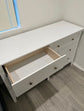 New 6 Drawer Double White Dresser for Bedroom, Modern Wood Dresser Storage Cabinet