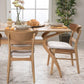 New Dining Chairs, 2-Pcs Set, Light Beige / Oak Finish