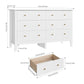 New 6 Drawer Double White Dresser for Bedroom, Modern Wood Dresser Storage Cabinet