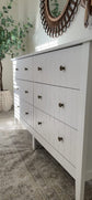 New 6 Drawer Double White Dresser for Bedroom, Modern Wood Dresser Storage Cabinet