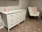 New 6 Drawer Double White Dresser for Bedroom, Modern Wood Dresser Storage Cabinet