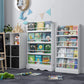 Kids Bookshelf, Free-Standing 4-Tier Book Shelf Organizer for Toys and Books, Toy Storage