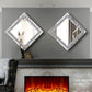 2 Piece Wall Mirrors, Crush Diamond Mirrors Decor, Silver Decorative for Living Room Bedroom, Bathroom. (12”x12”)