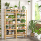 2 Pcs NEW 6-Tier Bamboo Adjustable 63.4” Tall Bookcase Book Shelf Organizer, Free Standing