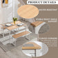 3 Pcs Home Dining Table, Kitchen Table Set w/ 2 Benches Chair