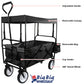 Folding Beach Wagon Garden Cart Sport Storage Utility 4 Buggy Wheel Canopy Kids