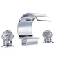 Widespread Waterfall Bathroom Sink Faucet 2 Handle 3Hole Basin Mixer Tap