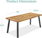 New Dining Table 6-Person Indoor Outdoor Acacia Wood Dining Table