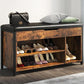 New Lift Top Shoe Storage Bench, Adjustable Shelf Entryway Bench, Metal and Wood Shoe Rack