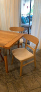 New Dining Chairs, 2-Pcs Set, Light Beige / Oak Finish