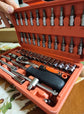 46 Pieces 1/4 inch Drive Socket Ratchet Wrench Set with Bit Socket Set Metric