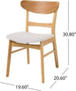 New Dining Chairs, 2-Pcs Set, Light Beige / Oak Finish