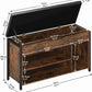 New Lift Top Shoe Storage Bench, Adjustable Shelf Entryway Bench, Metal and Wood Shoe Rack