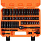 3/8" Drive Impact Socket Set, 50-Piece Standard SAE (5/16 to 3/4 inch) and Metric (8-22mm) Size