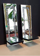 New! Candle Holder Set of 2, Rectangle Silver Mirrored Candle Sconces