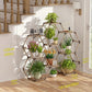 New! Plant Stand Indoor, Wood Outdoor Plant Shelf for Plants, 9 Potted Ladder Plant Holder