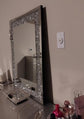 2 Piece Wall Mirrors, Crush Diamond Mirrors Decor, Silver Decorative for Living Room Bedroom, Bathroom. (12”x12”)