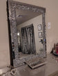 2 Piece Wall Mirrors, Crush Diamond Mirrors Decor, Silver Decorative for Living Room Bedroom, Bathroom. (12”x12”)