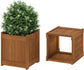 Wooden Planter Bench, Natural Wood, Water Resistant, 2 Planters, 1 Bench