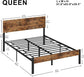 Queen Bed Frame with Headboard, Strong Steel Slat Support, Tool-Free Assembly