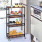 SALE! Slim Cart 4 Tier Rolling Kitchen Shelving Unit on Wheels Mobile Narrow Cart