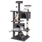 💥Sale💥 53" Cat Tree Multi-Levels Condos Scratching Post Tower Play House, Dark Gray