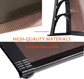 Polycarbonate Window Door Awning Canopy Brown with Black Bracket