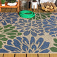 Modern Floral Textured Weave Indoor Outdoor Area Rug Bohemian Coastal For Bedroom Backyard 8X10