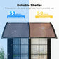 Polycarbonate Window Door Awning Canopy Brown with Black Bracket