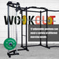 Power Cage with Cable Crossover, Squat Rack with Cable Crossover Power Rack with LAT Pulldown