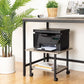 2-Tier Printer Cart/Stand with Storage, Under Desk Storage Cart on Wheels, Greige