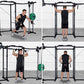 Power Cage with Cable Crossover, Squat Rack with Cable Crossover Power Rack with LAT Pulldown