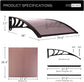 Polycarbonate Window Door Awning Canopy Brown with Black Bracket