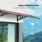 Polycarbonate Window Door Awning Canopy Brown with Black Bracket