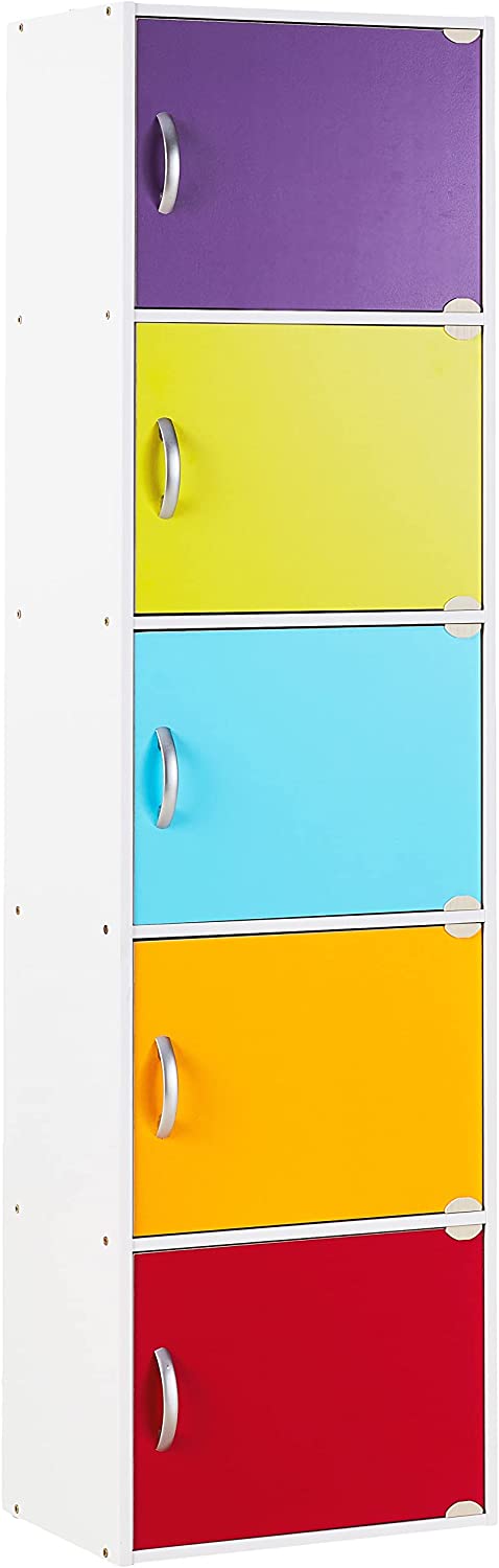 5-Door Multicolored Book shelf Organizer