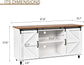 New Famhouse White Coffee Bar Cabinet, 58”Kitchen Coffee Bar Cabinet with Storage