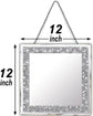 2 Piece Wall Mirrors, Crush Diamond Mirrors Decor, Silver Decorative for Living Room Bedroom, Bathroom. (12”x12”)