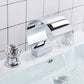 Widespread Waterfall Bathroom Sink Faucet 2 Handle 3Hole Basin Mixer Tap