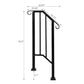 Handrail for Outdoor Steps, Black Iron Matte 1/2/3 Steps Handrails Stair Rail with Installation Kit (1 or 2 Steps)