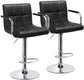 2 Set Counter Height Bar Stools Height Adjustable with Armrest, Velvet Grey/Black