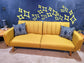 NEW Futon, Convertible Sofa & Couch Upholstery and Wooden Legs, Mustard Linen