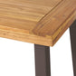 Acacia Wood Dining Table, Natural Stained with Rustic Metal