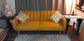 NEW Futon, Convertible Sofa & Couch Upholstery and Wooden Legs, Mustard Linen