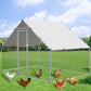 New! Large Metal Chicken Coop Walk-in Poultry Galvanized Cage with Cover